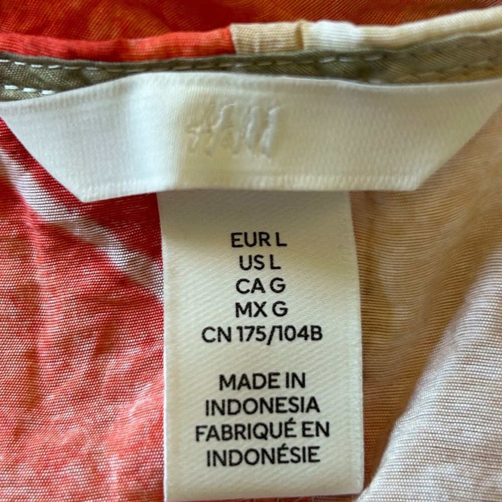 H&M A-Line Midi Spaghetti Strap Multicolor Draw S… - image 6